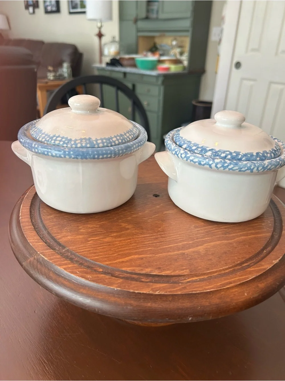 Stoneware Heart-Pattern Covered Casserole Dish - Blue and White
